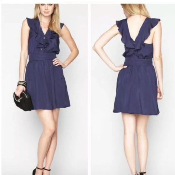 Bcbgeneration ruffle dress blue 8 - Picture 1 of 5